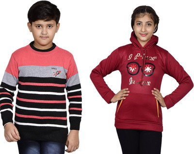 DIMSYCOLLECTION Full Sleeve Self Design Boys & Girls Sweatshirt