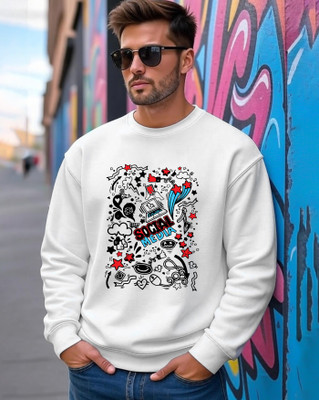 AOOSH Full Sleeve Graphic Print Men Sweatshirt