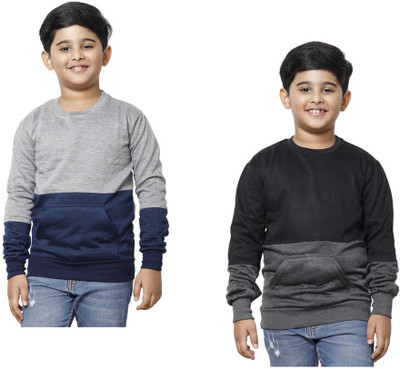 KAVYA Full Sleeve Color Block Boys Sweatshirt