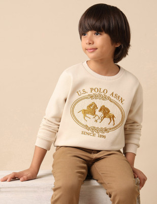 U.S. POLO ASSN. Full Sleeve Embroidered Boys Sweatshirt