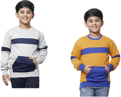 Indistar Full Sleeve Color Block Boys Sweatshirt