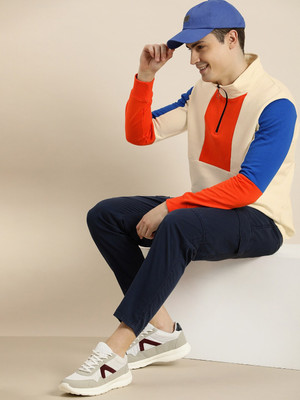 HERE&NOW Full Sleeve Color Block Men Reversible Sweatshirt