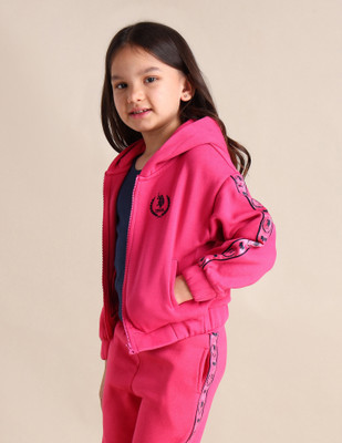 U.S. POLO ASSN. Full Sleeve Graphic Print Baby Girls Sweatshirt