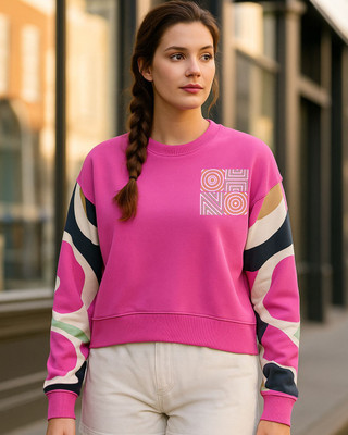 BEWAKOOF Full Sleeve Color Block Women Sweatshirt