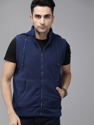 Roadster Sleeveless Solid Men Sweatshirt