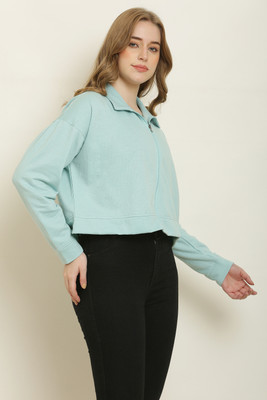 elegance redefined Full Sleeve Solid Women Sweatshirt