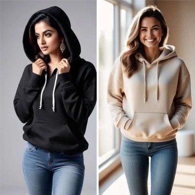 Pwexz Full Sleeve Solid Women Sweatshirt