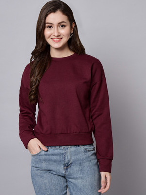 FUNDAY FASHION Full Sleeve Solid Women Sweatshirt