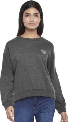PEOPLE Full Sleeve Solid Women Sweatshirt