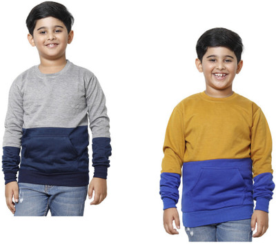 KAVYA Full Sleeve Color Block Boys Sweatshirt