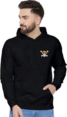 Joy nd Happinness Printed Hooded Neck Casual Men Black Sweater
