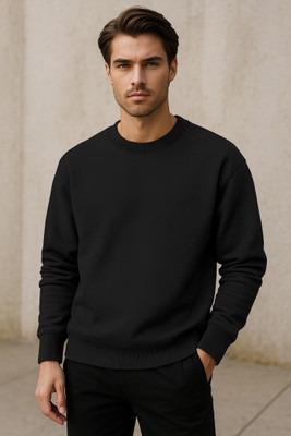 VCANEE Full Sleeve Solid Men Sweatshirt