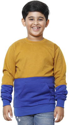 IndiWeaves Full Sleeve Color Block Boys Sweatshirt