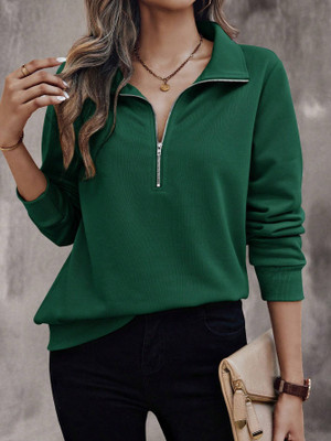 IMSA MODA Full Sleeve Solid Women Sweatshirt