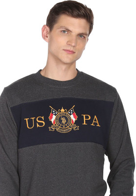 U.S. POLO ASSN. Full Sleeve Embroidered Men Sweatshirt