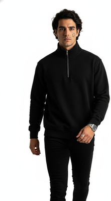 Crossbone Full Sleeve Solid Men Sweatshirt
