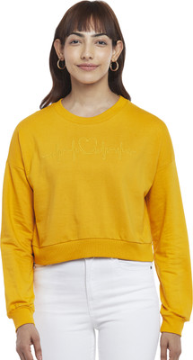 PEOPLE Full Sleeve Solid Women Sweatshirt