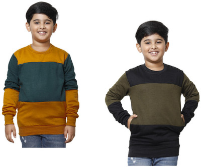 KAVYA Full Sleeve Color Block Boys Sweatshirt