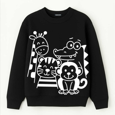 Mimmy Kids Full Sleeve Animal Print Baby Boys & Baby Girls Sweatshirt