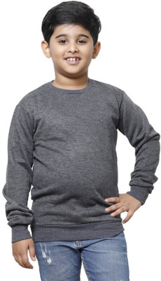 IndiWeaves Full Sleeve Solid Boys Sweatshirt