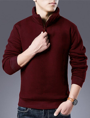 Parona 3/4th Sleeve Solid Men Sweatshirt