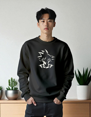 flyind Full Sleeve Printed, Solid Men Sweatshirt