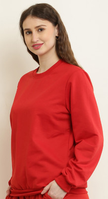 UNIVERSAL ACCESSE Full Sleeve Solid Women Sweatshirt