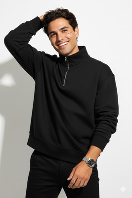 Oiin Fab Full Sleeve Solid Men Sweatshirt