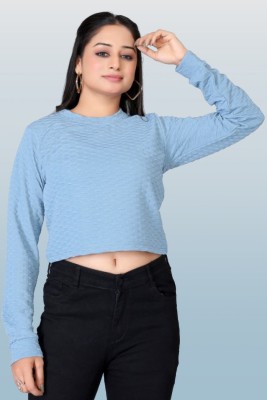 Satyay fashion Full Sleeve Solid Women Sweatshirt