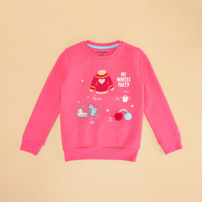 Pantaloons Junior Full Sleeve Printed Girls Sweatshirt