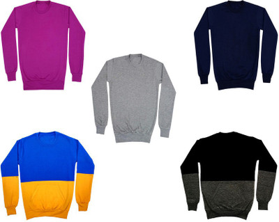 IndiWeaves Full Sleeve Solid Boys Sweatshirt
