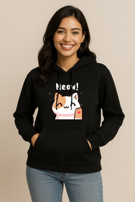 HouseOfCommon Self Design Round Neck Casual Women Black Sweater