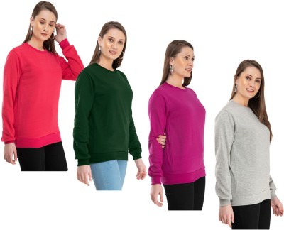 Indistar Full Sleeve Solid Women Sweatshirt