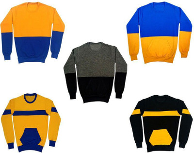 AE Trends Full Sleeve Color Block Boys Sweatshirt