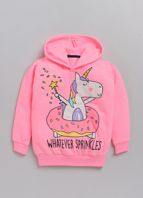 Lazy Shark Full Sleeve Printed Girls Sweatshirt
