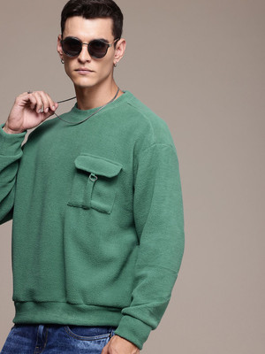 Roadster Full Sleeve Solid Men Sweatshirt