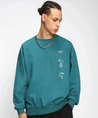 METRONAUT Woven Round Neck Casual Men Blue Sweater