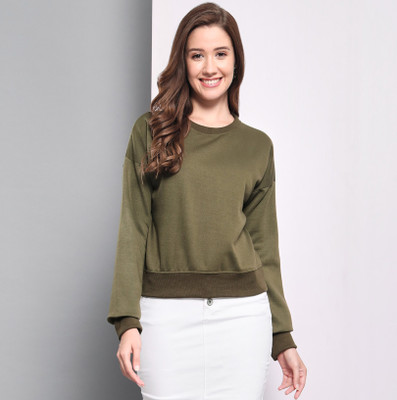 FUNDAY FASHION Full Sleeve Solid Women Sweatshirt