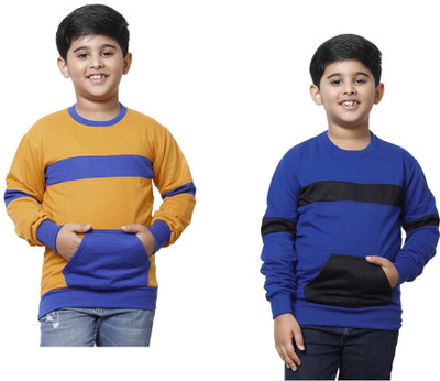 IndiWeaves Full Sleeve Color Block Boys Sweatshirt