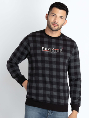 Status Quo Full Sleeve Checkered Men Sweatshirt