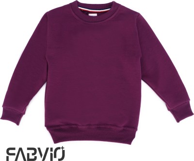 FABVIO PLUS Full Sleeve Solid Boys Sweatshirt