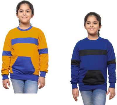 KAVYA Full Sleeve Color Block Girls Sweatshirt