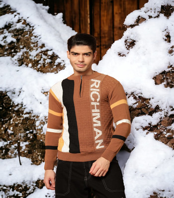 HELL BOUND Full Sleeve Color Block Men Sweatshirt