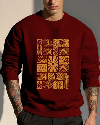 AOOSH Full Sleeve Graphic Print Men Sweatshirt