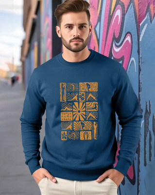 AOOSH Full Sleeve Graphic Print Men Sweatshirt