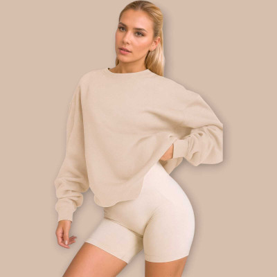 Fluffy Enterprise Full Sleeve Solid Women Sweatshirt