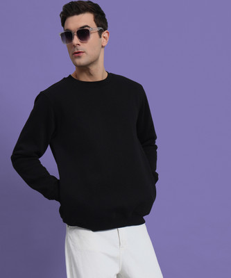 PockMAN Full Sleeve Solid Men Sweatshirt