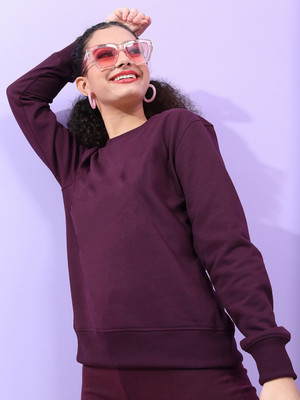 Bokaro Full Sleeve Solid Women Sweatshirt