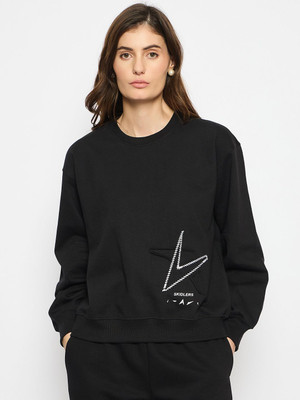 SKIDLERS Full Sleeve Embroidered Women Sweatshirt