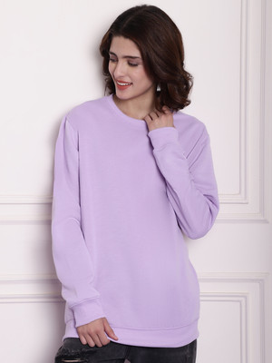 Else & What Full Sleeve Solid Women Sweatshirt